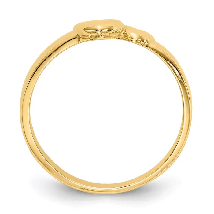 Goldia Rings 14k Gold Polished Adjoining Hearts Ring