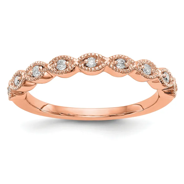 Goldia Rings 14k Rose Gold 110 Ct Lab Grown Diamond VSSI G Fashion Band Ring Goldia Rings 14k Rose Gold 110 Ct Lab Grown Diamond VSSI G Fashion Band Ring