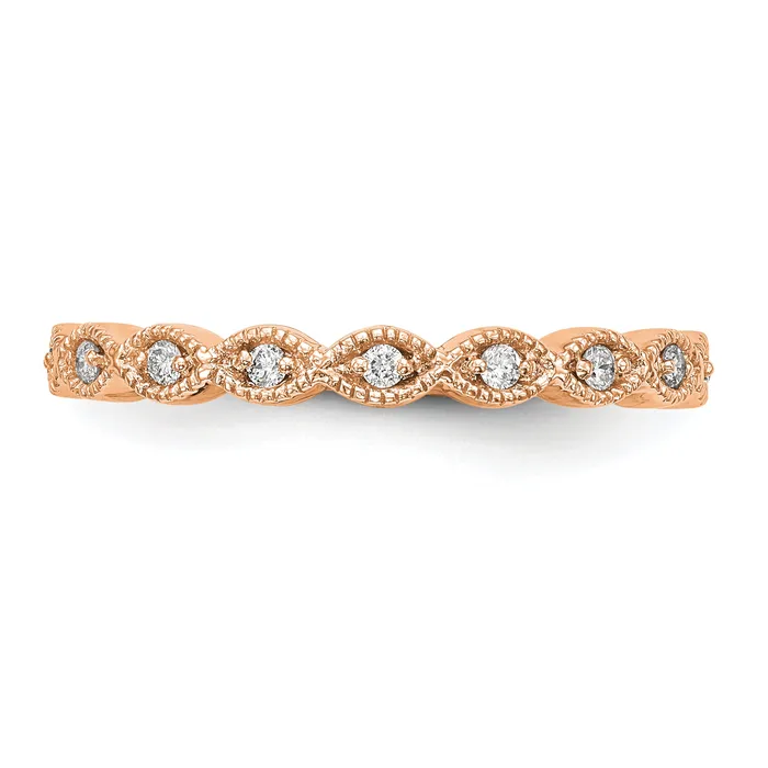 Goldia Rings 14k Rose Gold 110 Ct Lab Grown Diamond VSSI G Fashion Band Ring