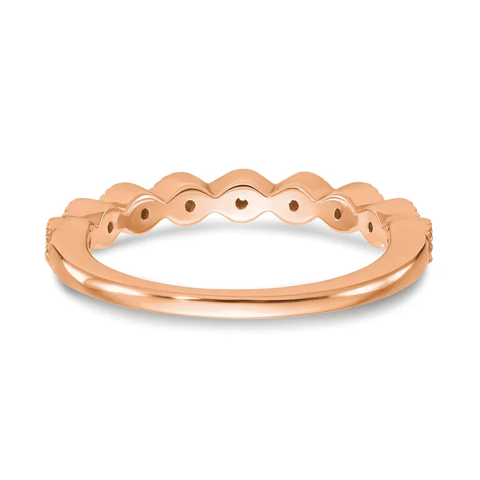 Goldia Rings 14k Rose Gold 110 Ct Lab Grown Diamond VSSI G Fashion Band Ring