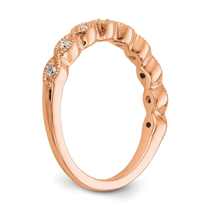 Goldia Rings 14k Rose Gold 110 Ct Lab Grown Diamond VSSI G Fashion Band Ring