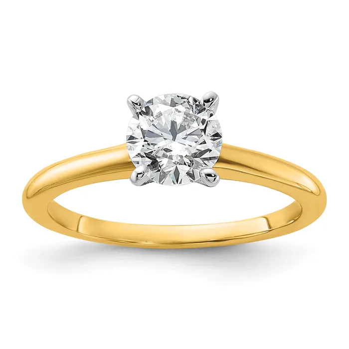 Goldia Rings 14k TwoTone 1ct VSSI G Lab Grown Heart Diamond Solitaire Ring Goldia Rings 14k TwoTone 1ct VSSI G Lab Grown Heart Diamond Solitaire Ring