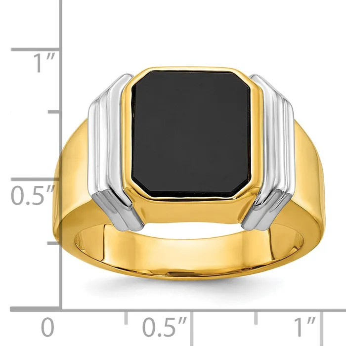 Goldia Rings 14k Twotone Gold Mens Onyx Ring Mounting