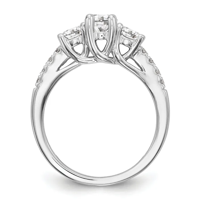 Goldia Rings 14k White Gold 1 15 Ct Lab Grown Diamond VSSI G Three Stone Engagement Ring