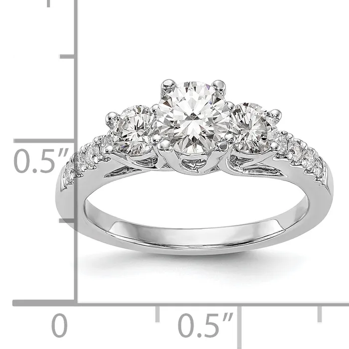 Goldia Rings 14k White Gold 1 15 Ct Lab Grown Diamond VSSI G Three Stone Engagement Ring