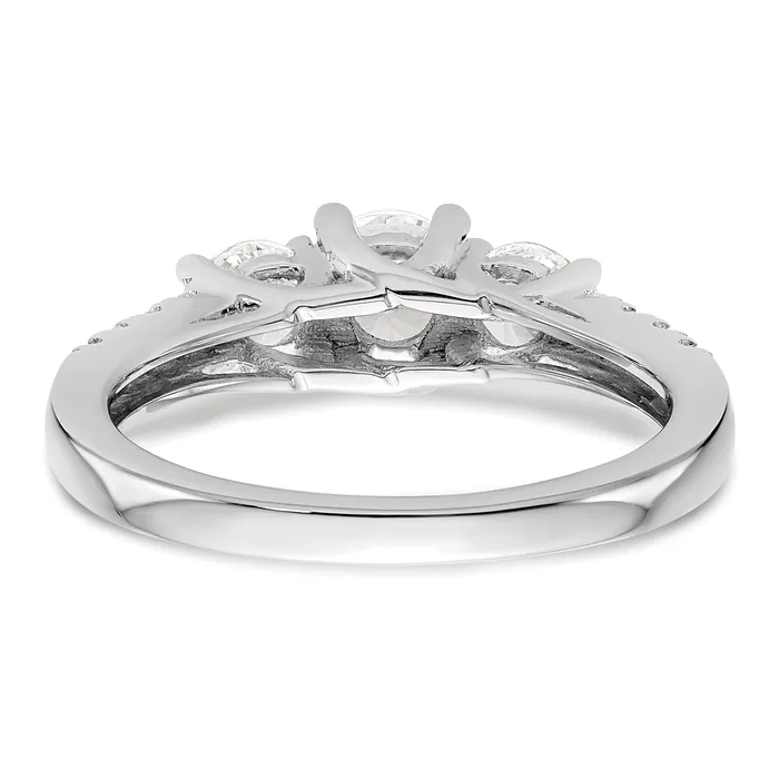 Goldia Rings 14k White Gold 1 15 Ct Lab Grown Diamond VSSI G Three Stone Engagement Ring
