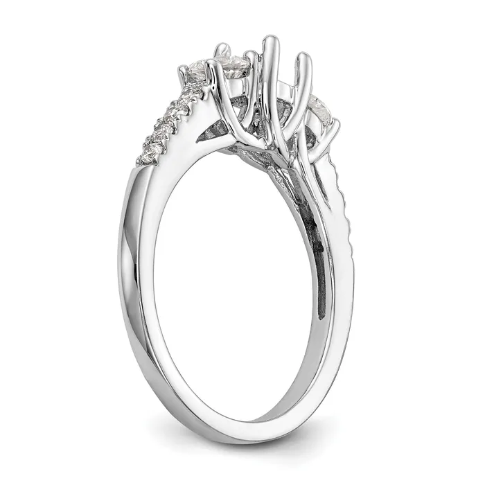 Goldia Rings 14k White Gold 1 15 Ct Lab Grown Diamond VSSI G Three Stone Engagement Ring