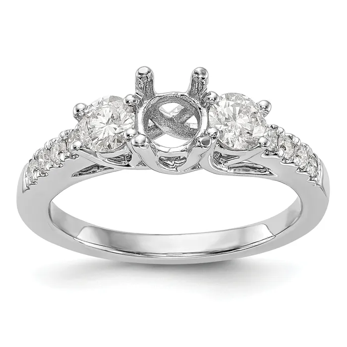 Goldia Rings 14k White Gold 1 15 Ct Lab Grown Diamond VSSI G Three Stone Engagement Ring