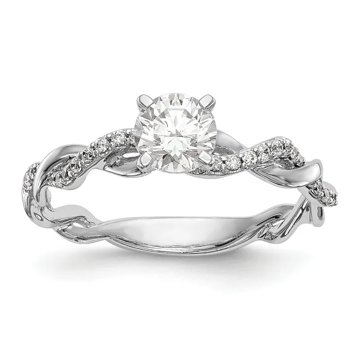 Goldia Rings 14k White Gold 110 Ct Lab Grown Diamond VSSI G Peg Set Criss Cross Engagement Ring Goldia Rings 14k White Gold 110 Ct Lab Grown Diamond VSSI G Peg Set Criss Cross Engagement Ring