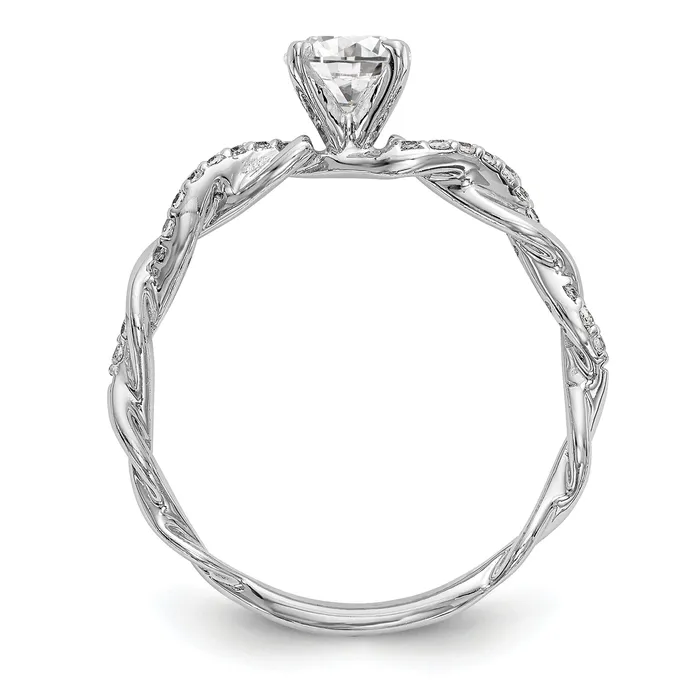 Goldia Rings 14k White Gold 110 Ct Lab Grown Diamond VSSI G Peg Set Criss Cross Engagement Ring