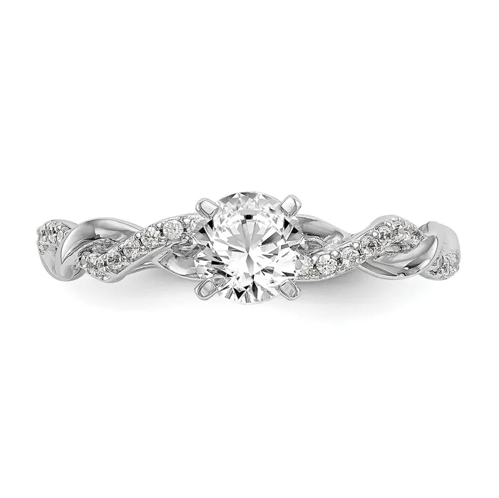 Goldia Rings 14k White Gold 110 Ct Lab Grown Diamond VSSI G Peg Set Criss Cross Engagement Ring