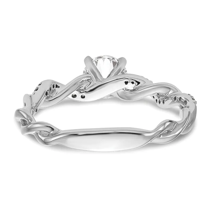 Goldia Rings 14k White Gold 110 Ct Lab Grown Diamond VSSI G Peg Set Criss Cross Engagement Ring