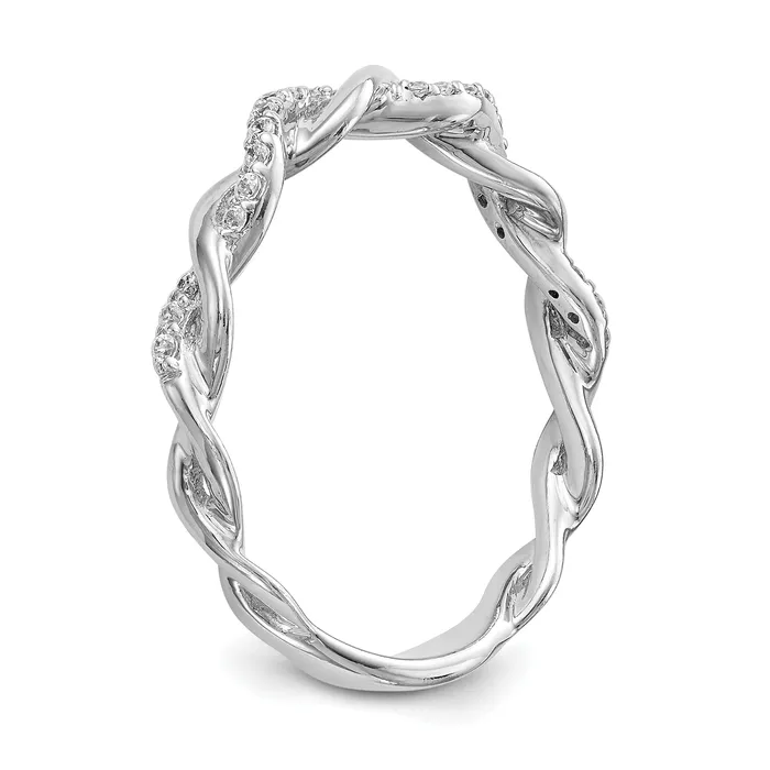 Goldia Rings 14k White Gold 110 Ct Lab Grown Diamond VSSI G Peg Set Criss Cross Engagement Ring