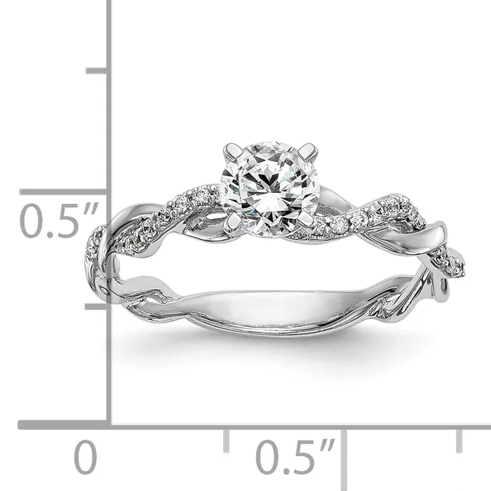 Goldia Rings 14k White Gold 110 Ct Lab Grown Diamond VSSI G Peg Set Criss Cross Engagement Ring