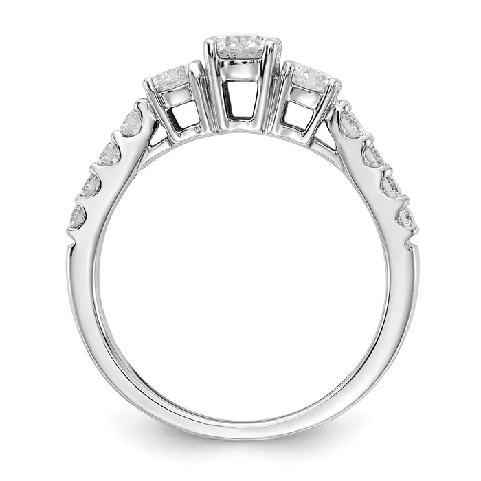 Goldia Rings 14k White Gold 1 Ct Lab Grown Diamond VSSI G 58 Ct Center Round Engagement Ring