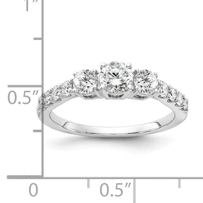 Goldia Rings 14k White Gold 1 Ct Lab Grown Diamond VSSI G 58 Ct Center Round Engagement Ring