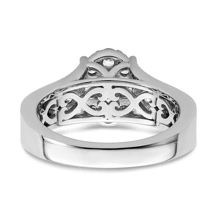 Goldia Rings 14k White Gold 1 Ct Lab Grown Diamond VSSI G Cluster Engagement Ring