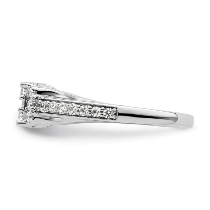 Goldia Rings 14k White Gold 34 Ct Lab Grown Diamond VSSI G Cluster Engagement Ring