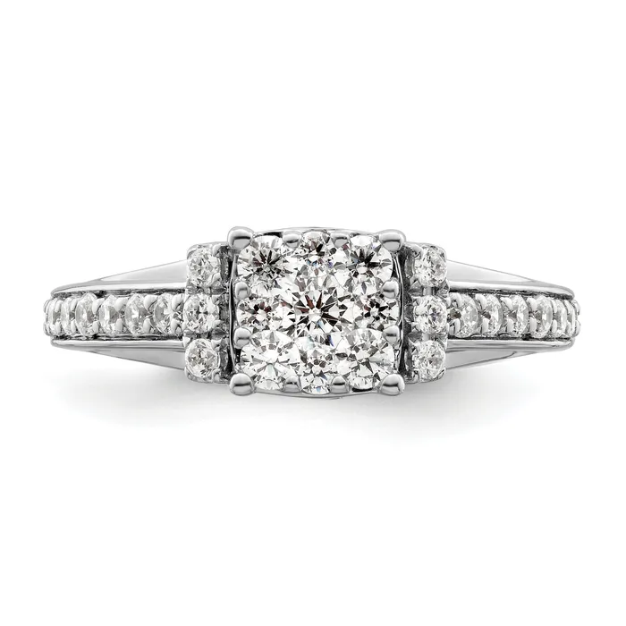 Goldia Rings 14k White Gold 34 Ct Lab Grown Diamond VSSI G Cluster Engagement Ring