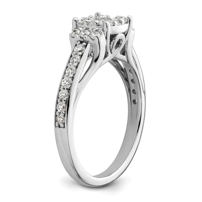 Goldia Rings 14k White Gold 34 Ct Lab Grown Diamond VSSI G Cluster Engagement Ring