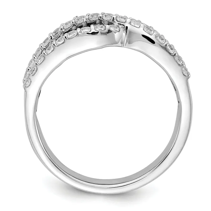 Goldia Rings 14k White Gold 58 Ct Lab Grown Diamond VSSI G and Lab Created Blue Sapphire Ring