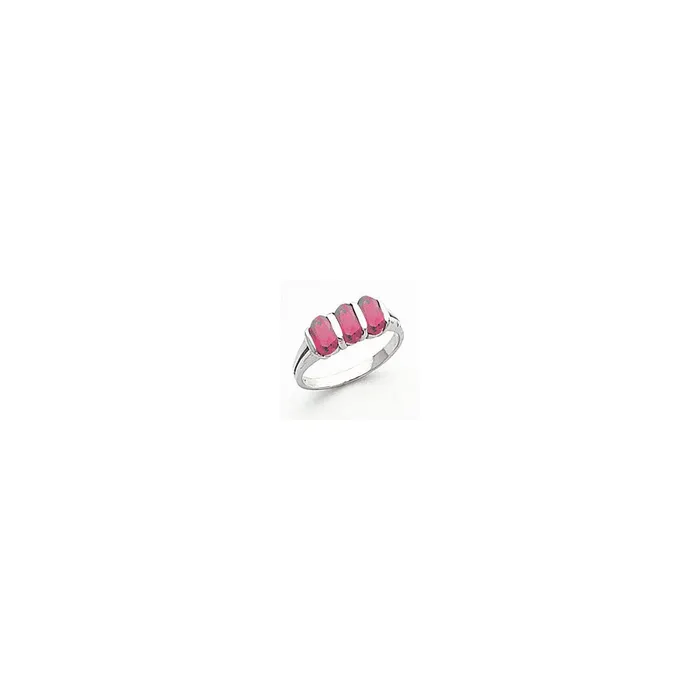 Goldia Rings 14k White Gold 6x4mm Oval Rhodolite Garnet ring