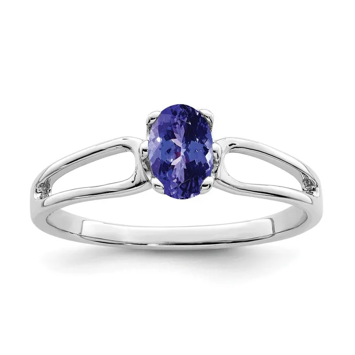 Goldia Rings 14k White Gold 6x4mm Oval Tanzanite ring