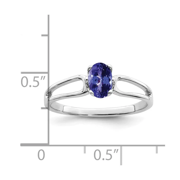 Goldia Rings 14k White Gold 6x4mm Oval Tanzanite ring