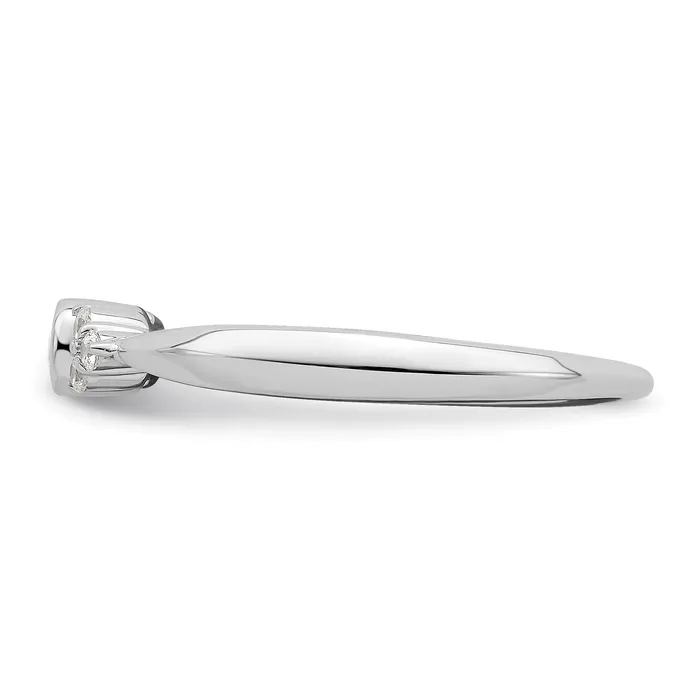 Goldia Rings 14K White Gold First PromiseLab Grown VSSI G Diamond Round Bezel Promise Ring