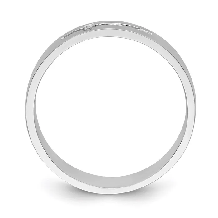Goldia Rings 14k White Gold Polished Cutout Cross Mens Ring