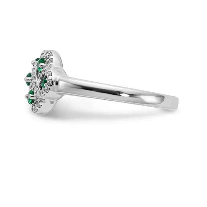 Goldia Rings 14k White Gold Real Diamond u0026 Emerald Fancy Ring