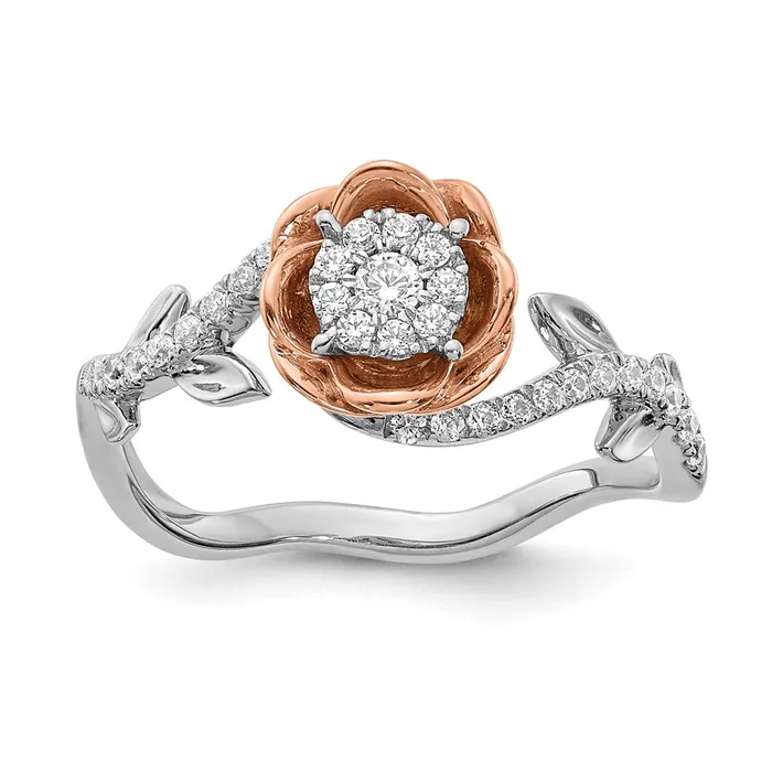 Goldia Rings 14k White u0026 Rose Gold Real Diamond Fashion Band