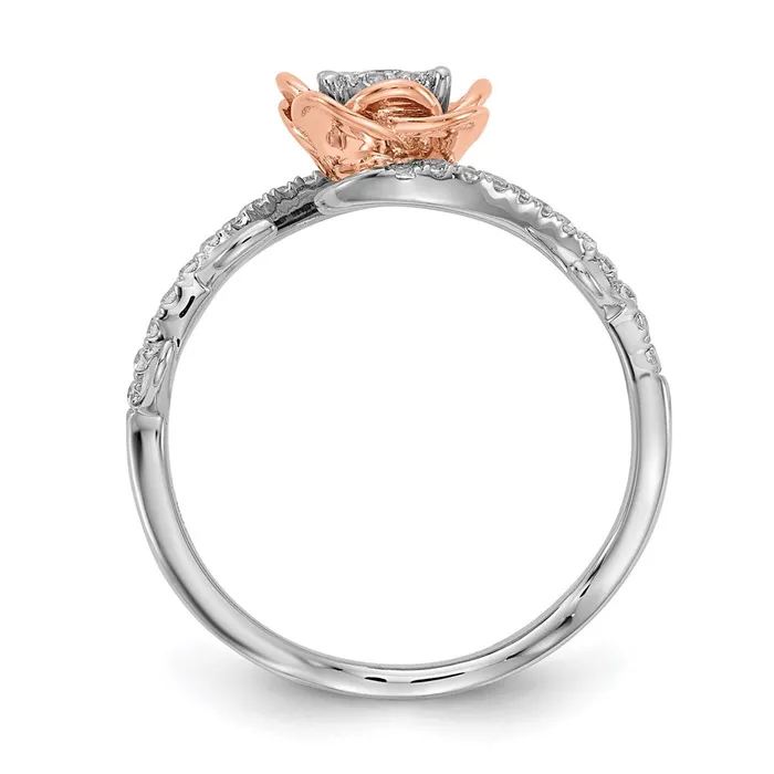 Goldia Rings 14k White u0026 Rose Gold Real Diamond Fashion Band