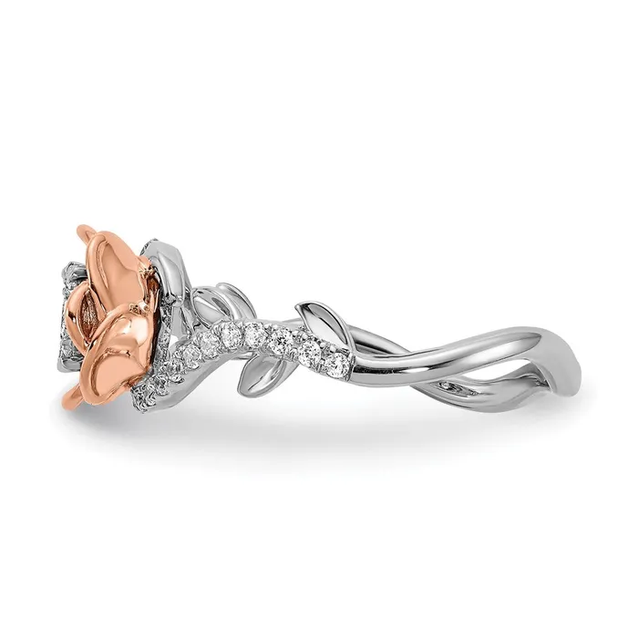 Goldia Rings 14k White u0026 Rose Gold Real Diamond Fashion Band