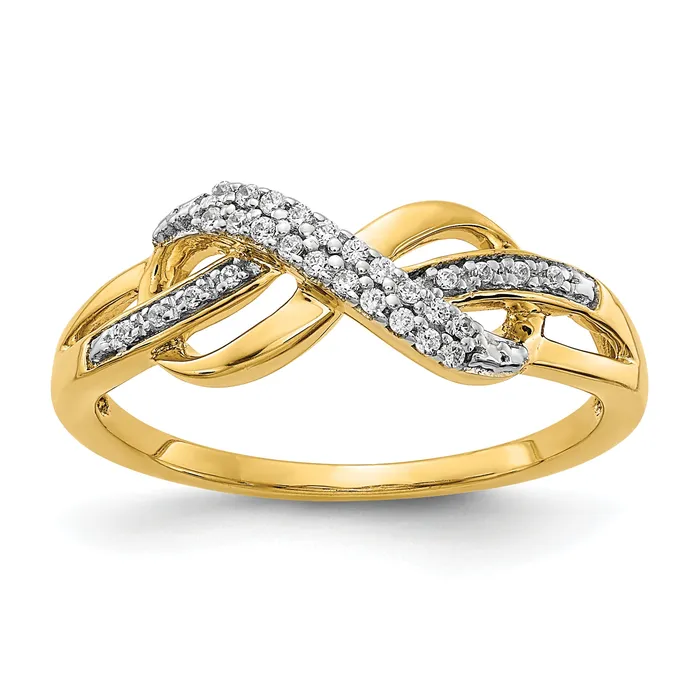 Goldia Rings 14k Yellow Gold 110 Ct Lab Grown Diamond VSSI G Infinity Symbol Ring Goldia Rings 14k Yellow Gold 110 Ct Lab Grown Diamond VSSI G Infinity Symbol Ring