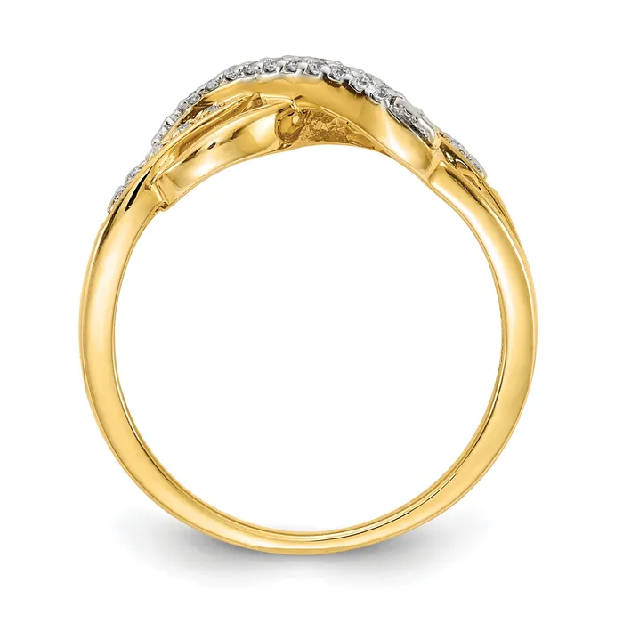 Goldia Rings 14k Yellow Gold 110 Ct Lab Grown Diamond VSSI G Infinity Symbol Ring