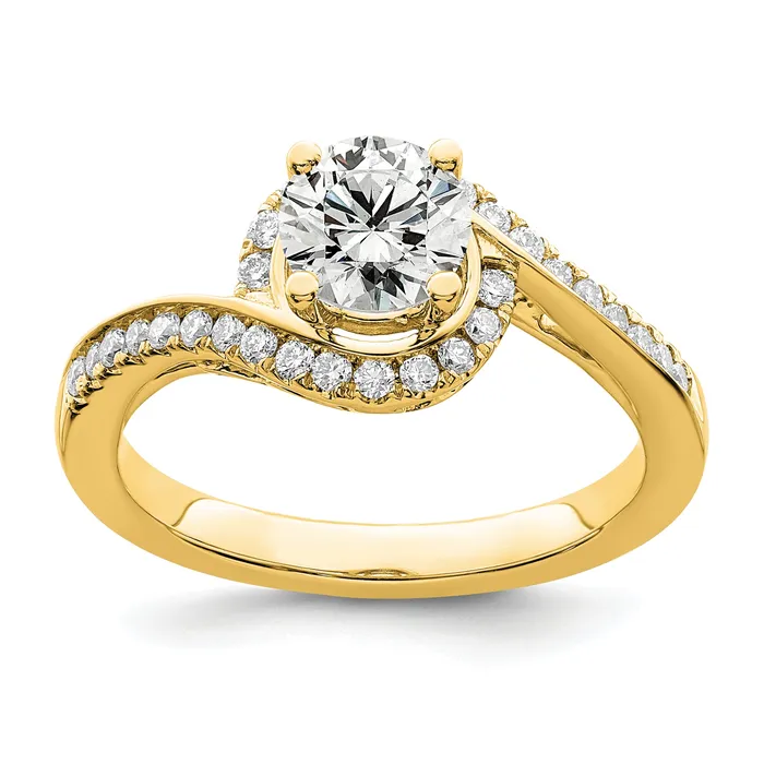 Goldia Rings 14k Yellow Gold 13 Ct Lab Grown Diamond VSSI G 34 Ct Round Center Engagement Ring Goldia Rings 14k Yellow Gold 13 Ct Lab Grown Diamond VSSI G 34 Ct Round Center Engagement Ring