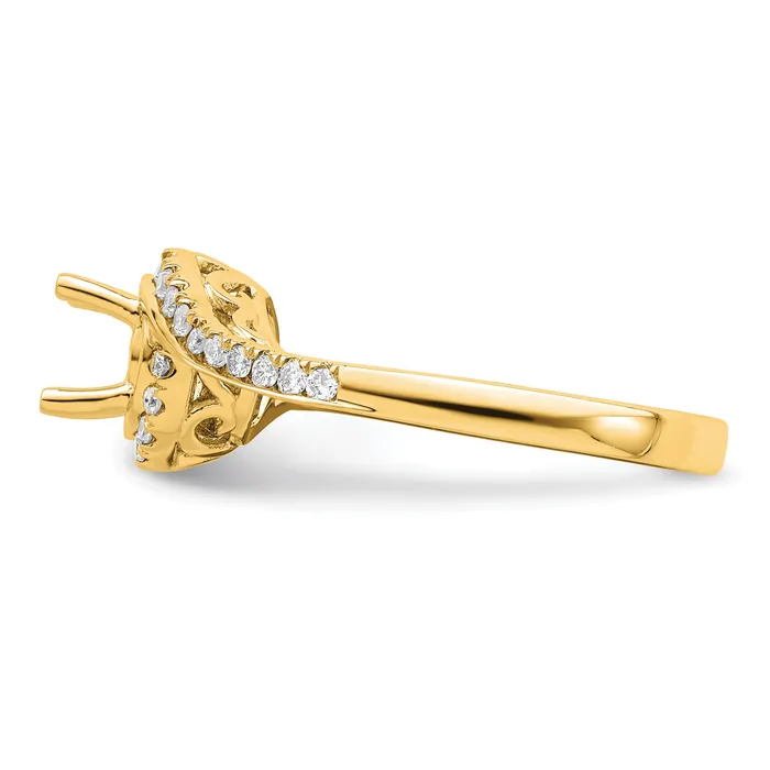 Goldia Rings 14k Yellow Gold 13 Ct Lab Grown Diamond VSSI G 34 Ct Round Center Engagement Ring