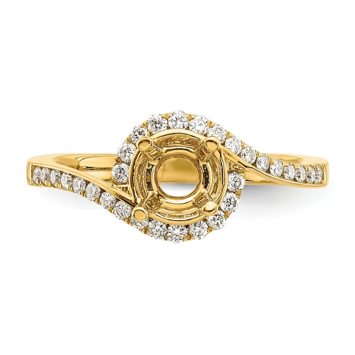 Goldia Rings 14k Yellow Gold 13 Ct Lab Grown Diamond VSSI G 34 Ct Round Center Engagement Ring