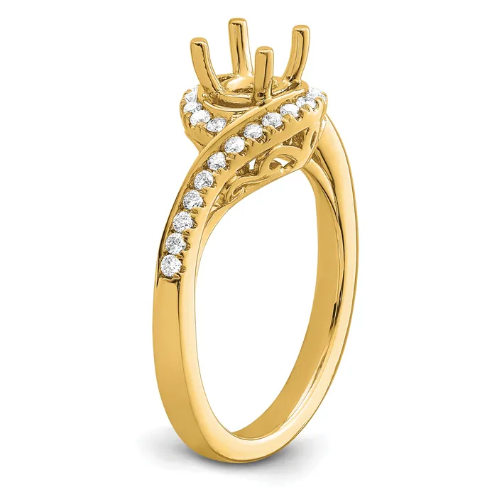 Goldia Rings 14k Yellow Gold 13 Ct Lab Grown Diamond VSSI G 34 Ct Round Center Engagement Ring