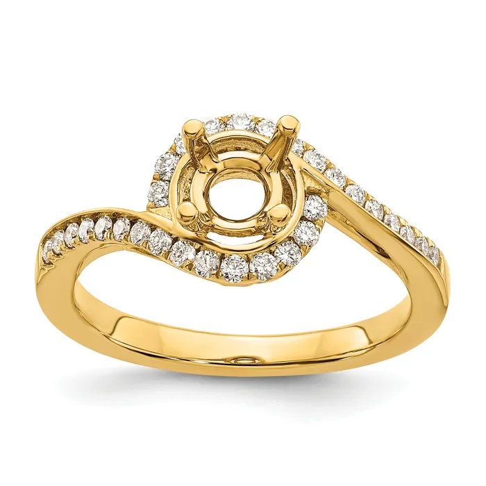 Goldia Rings 14k Yellow Gold 13 Ct Lab Grown Diamond VSSI G 34 Ct Round Center Engagement Ring
