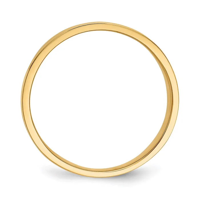 Goldia Rings 14K Yellow Gold 15mm Flattop Tapered Cigar Band Ring