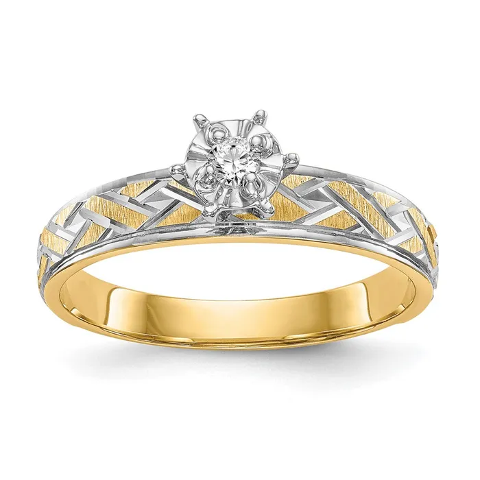 Goldia Rings 14K Yellow Gold AA Quality Trio Engagement Ring
