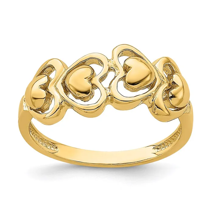 Goldia Rings 14K Yellow Gold Polished Hearts Ring