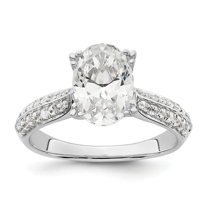 Goldia Rings 200ct CZ Solid Real 14k White Polish 2ct Oval Engagement Dia Ring Goldia Rings 200ct CZ Solid Real 14k White Polish 2ct Oval Engagement Dia Ring