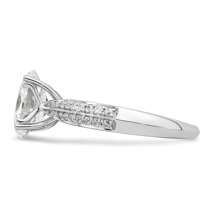 Goldia Rings 200ct CZ Solid Real 14k White Polish 2ct Oval Engagement Dia Ring