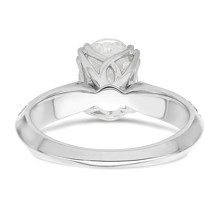 Goldia Rings 200ct CZ Solid Real 14k White Polish 2ct Oval Engagement Dia Ring
