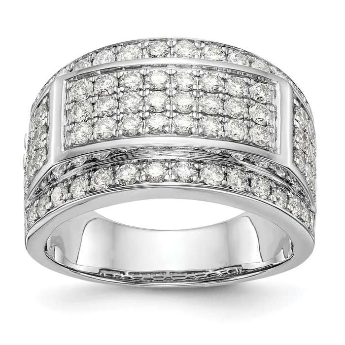 Goldia Rings 206ct CZ Solid Real 14K White Gold Mens Wedding Band Ring Goldia Rings 206ct CZ Solid Real 14K White Gold Mens Wedding Band Ring