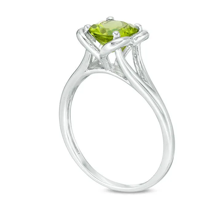 Goldia Rings 70mm Peridot Flower Frame Ring in Sterling Silver Goldia Rings 70mm Peridot Flower Frame Ring in Sterling Silver