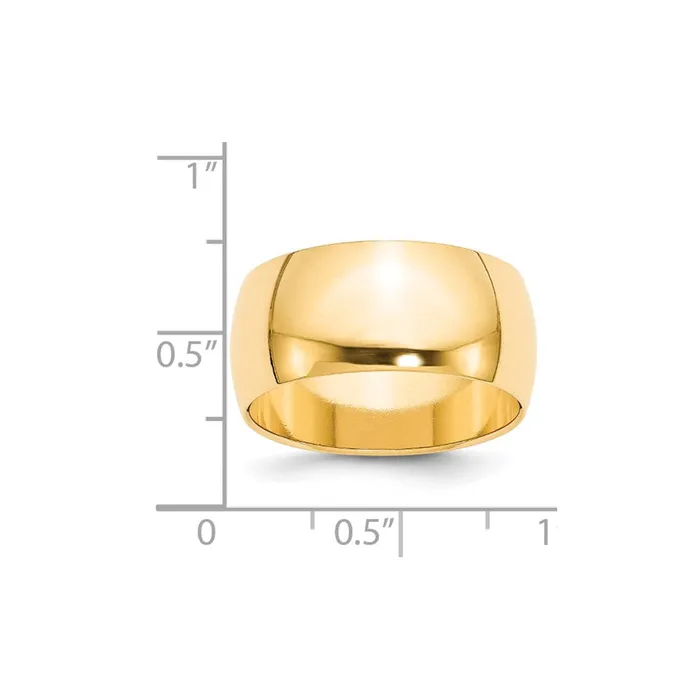 Goldia Rings Solid 10K Yellow Gold 10mm Half Round MensWomens Wedding Band Ring Size 13 Goldia Rings Solid 10K Yellow Gold 10mm Half Round MensWomens Wedding Band Ring Size 13